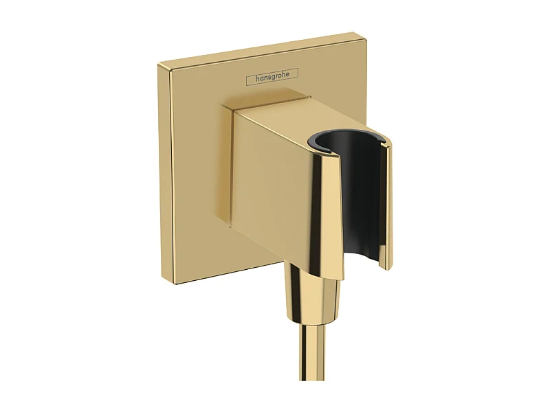 Support pommeau de douche HANSGROHE FixFit E aspect doré poli