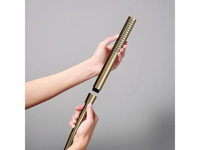 Pommeau de douche HANSGROHE Pulsify S 100 EcoSmart bronze brossé + flexible de douche 1,60 m HANSGROHE Isiflex bronze brossé