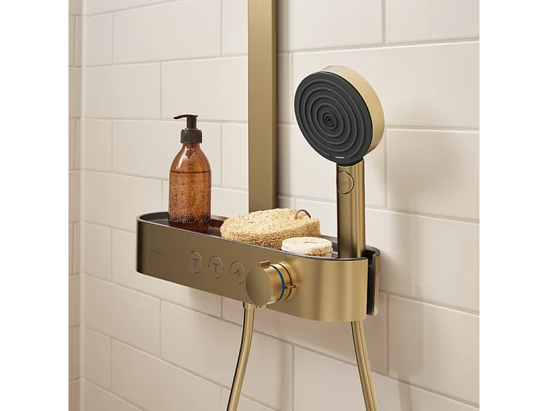Pommeau de douche HANSGROHE Pulsify Select S 105 EcoSmart 3jets bronze brossé