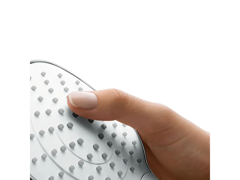 Pommeau de douche HANSGROHE Croma Select E EcoSmart blanc/chromé + flexible de douche HANSGROHE Designflex 125 cm chromé