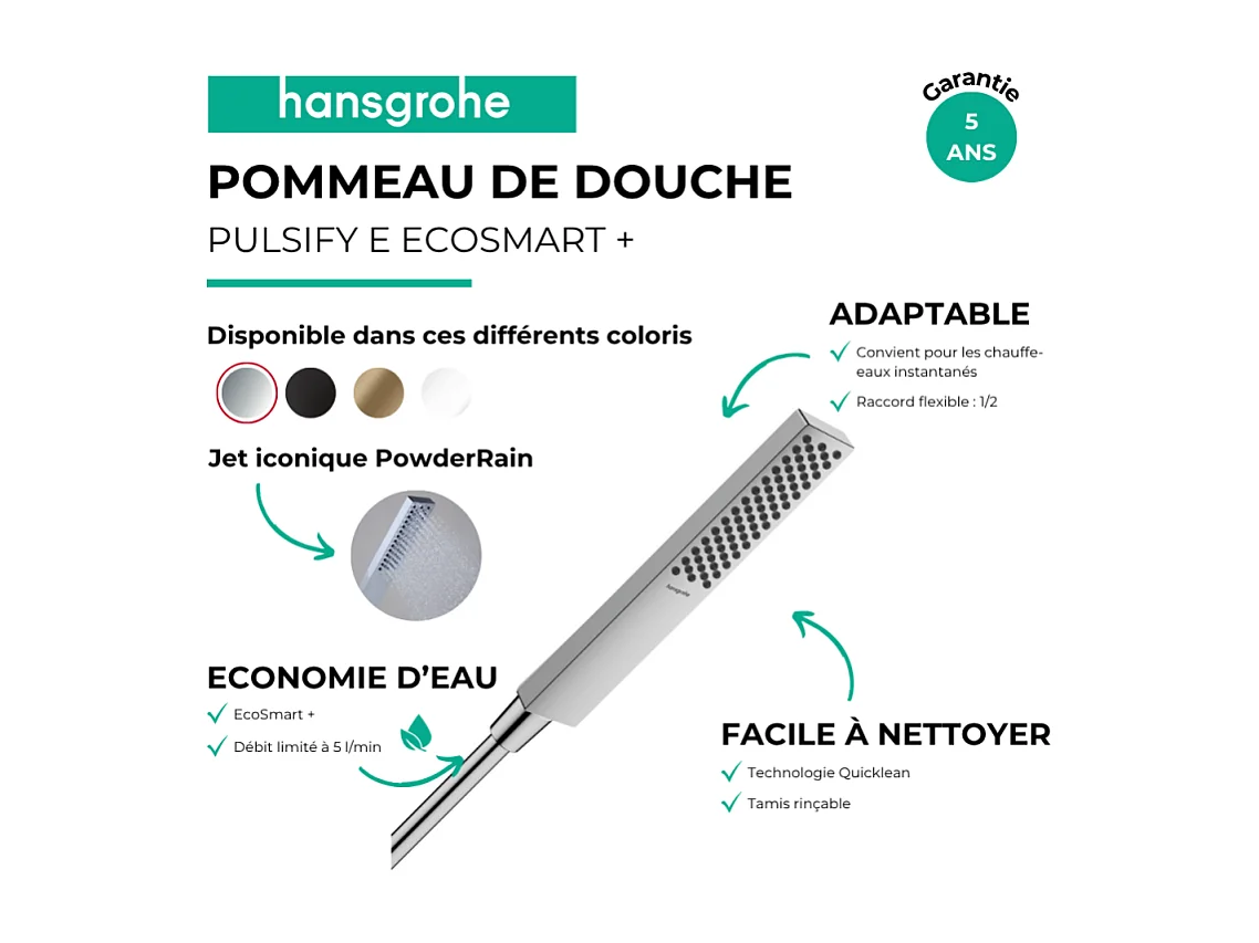 HANSGROHE Pulsify E 100 EcoSmart+ Alcachofa de ducha cromada