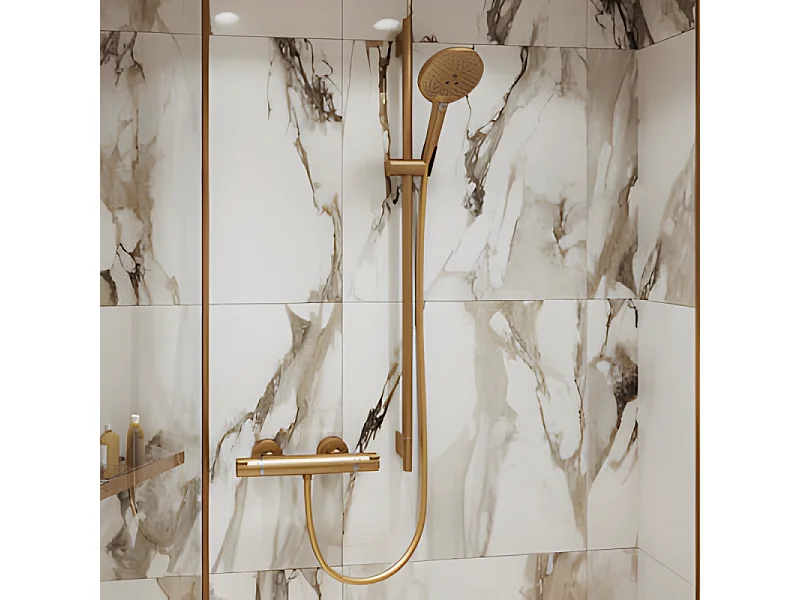 Barre de douche HANSGROHE Unica S Puro 65 cm avec flexible Bronze brossé