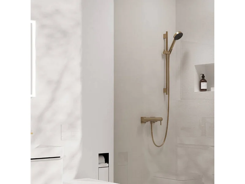 Barre de douche HANSGROHE Unica S Puro 65 cm avec flexible Bronze brossé