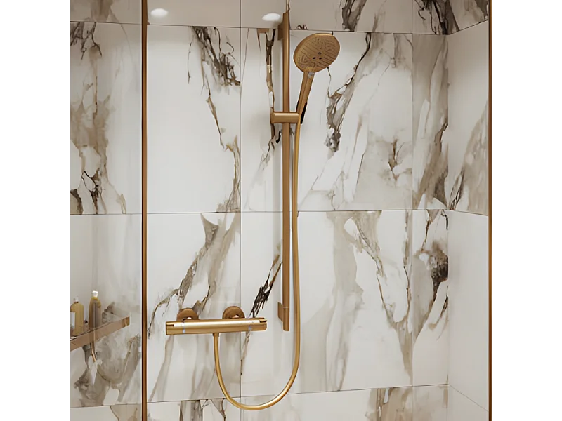 Barre de douche HANSGROHE Unica S Puro 65 cm avec flexible Bronze brossé