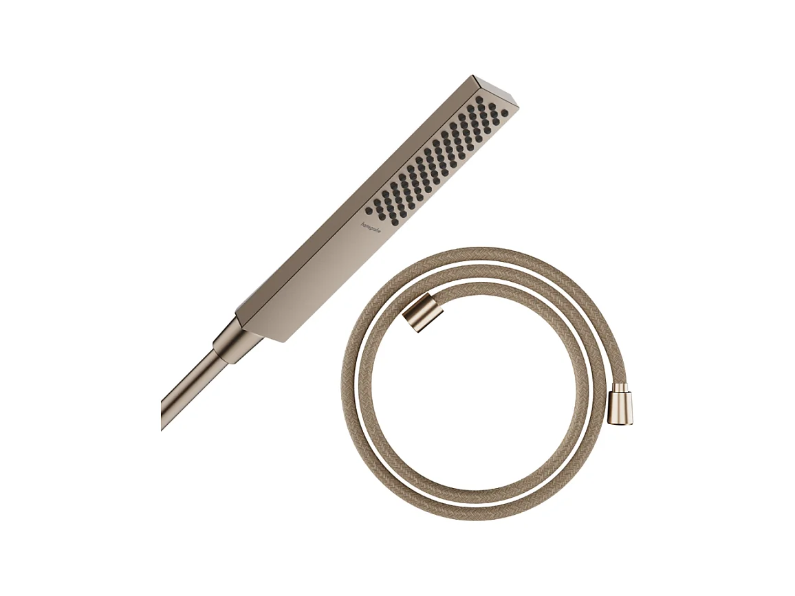 Pommeau de douche HANSGROHE Pulsify E 100 EcoSmart bronze brossé + flexible de douche HANSGROHE Designflex 160 cm bronze brossé