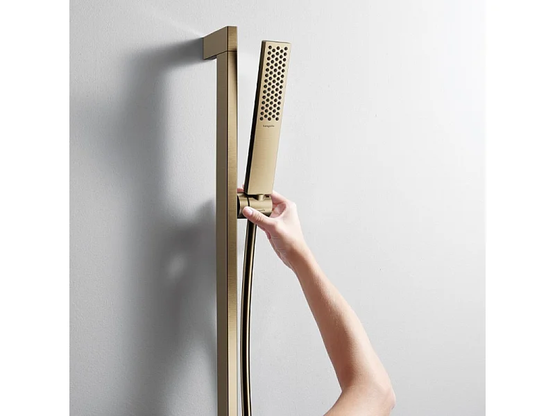 Pommeau de douche HANSGROHE Pulsify E 100 EcoSmart bronze brossé + flexible de douche HANSGROHE Designflex 160 cm bronze brossé