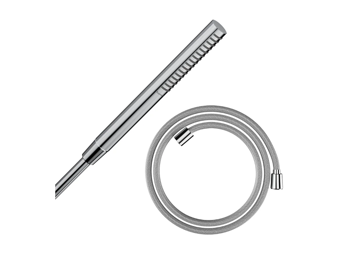 Pommeau de douche HANSGROHE Pulsify S 100 EcoSmart chromé + flexible de douche HANSGROHE Designflex 160 cm chromé