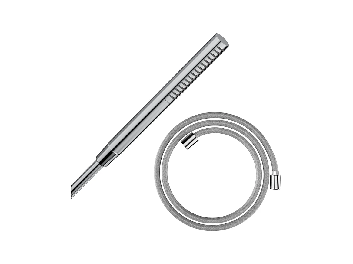 Pommeau de douche HANSGROHE Pulsify S 100 EcoSmart chromé + flexible de douche HANSGROHE Designflex 160 cm chromé