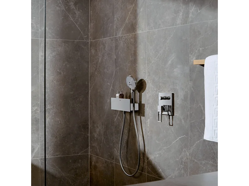 Pommeau de douche HANSGROHE Raindance Select S EcoSmart 120 3 jets chromé + flexible de douche 1,60 m HANSGROHE Isiflex chromé