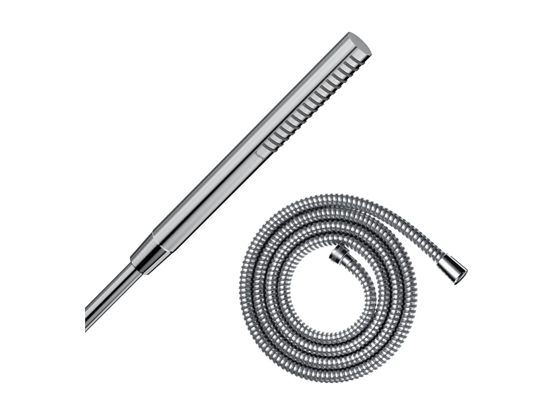 Pommeau de douche HANSGROHE Pulsify S 100 EcoSmart chromé + flexible de douche 2 m HANSGROHE Metaflex chromé