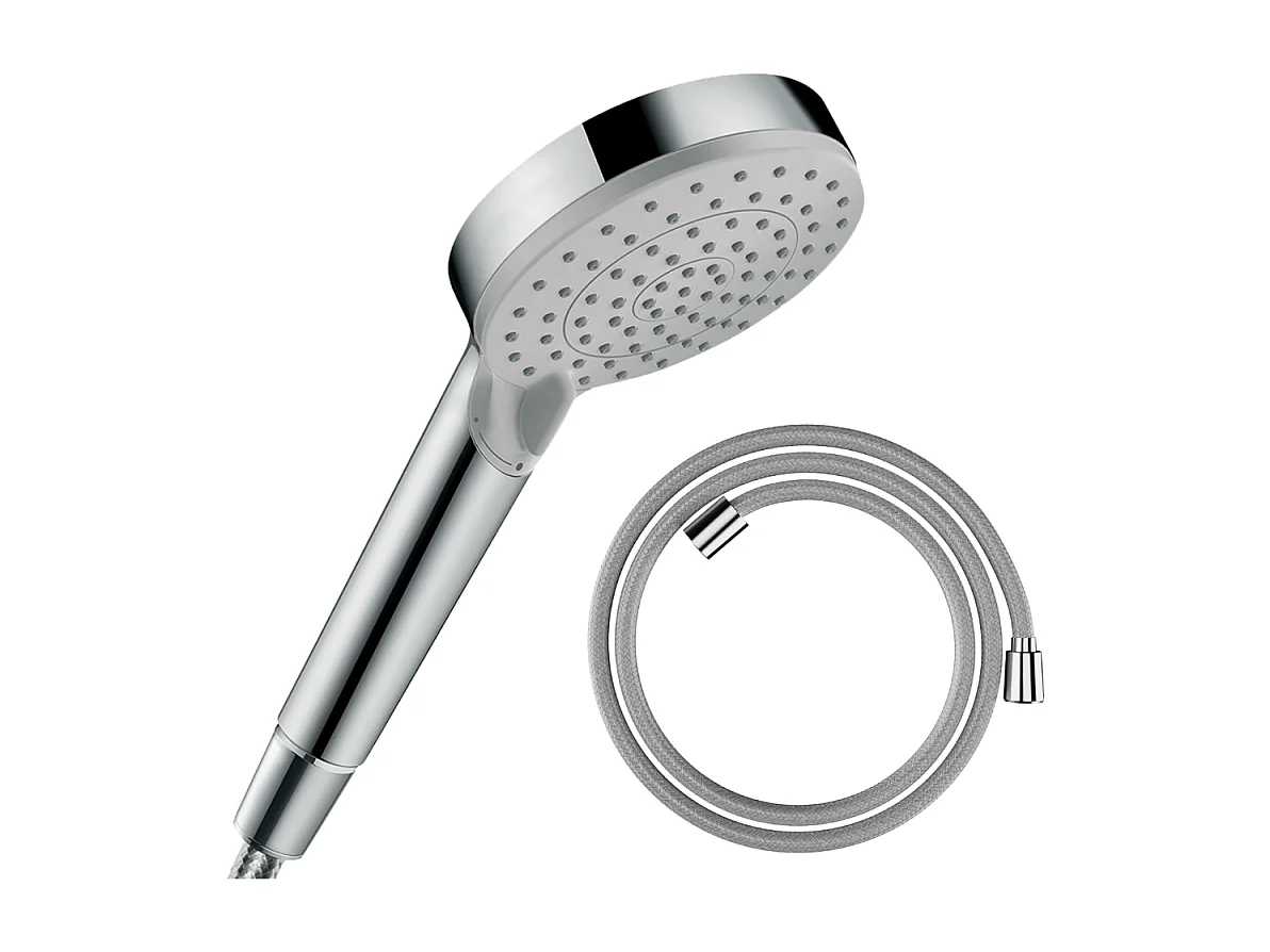 Pommeau de douche HANSGROHE Vernis Blend 100 EcoSmart Vario chromé + flexible de douche HANSGROHE Designflex 160 cm chromé