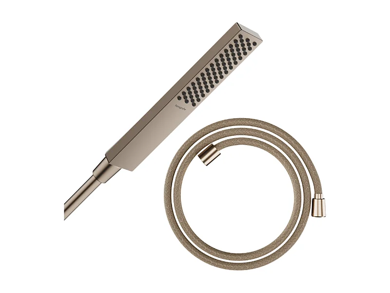 Pommeau de douche HANSGROHE Pulsify E 100 EcoSmart bronze brossé + flexible de douche HANSGROHE Designflex 200 cm bronze brossé