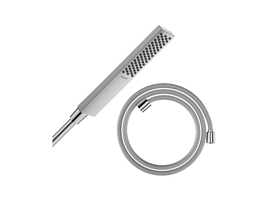 Pommeau de douche HANSGROHE Pulsify E 100 EcoSmart chromé + flexible de douche HANSGROHE Designflex 125 cm chromé