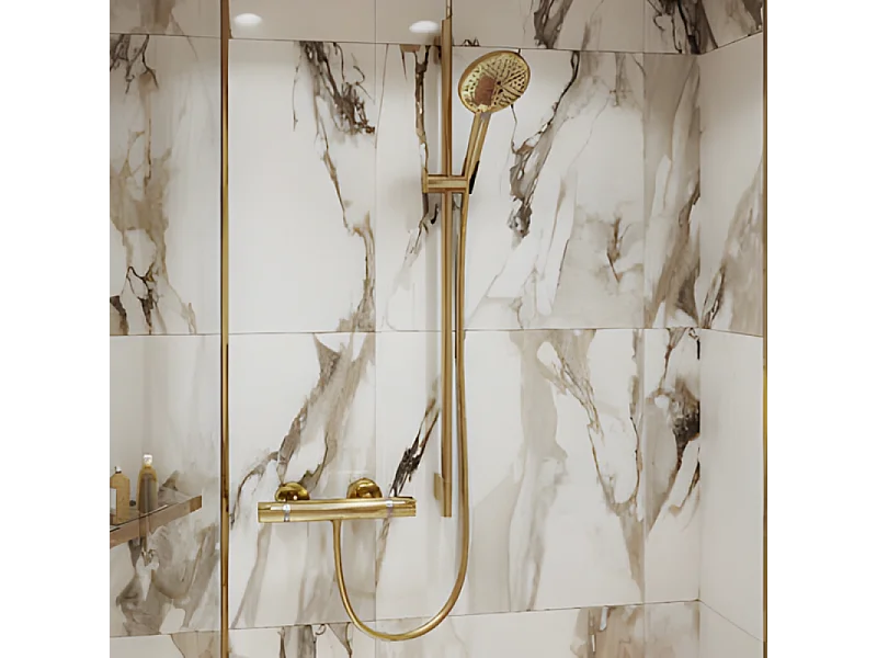 Barre de douche HANSGROHE Unica S Puro 65 cm avec flexible Aspect doré poli