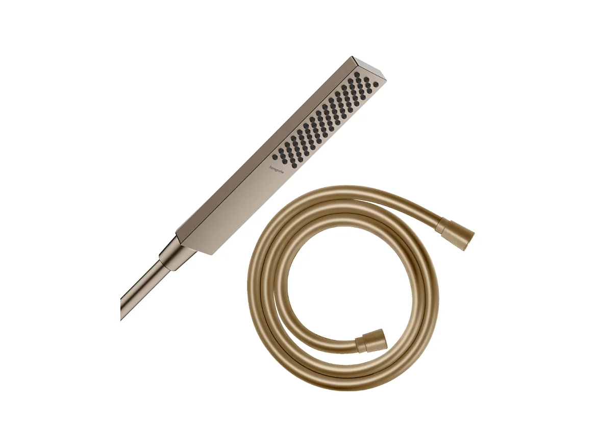 Pommeau de douche HANSGROHE Pulsify E 100 EcoSmart bronze brossé + flexible de douche 1,25 m HANSGROHE Isiflex bronze brossé