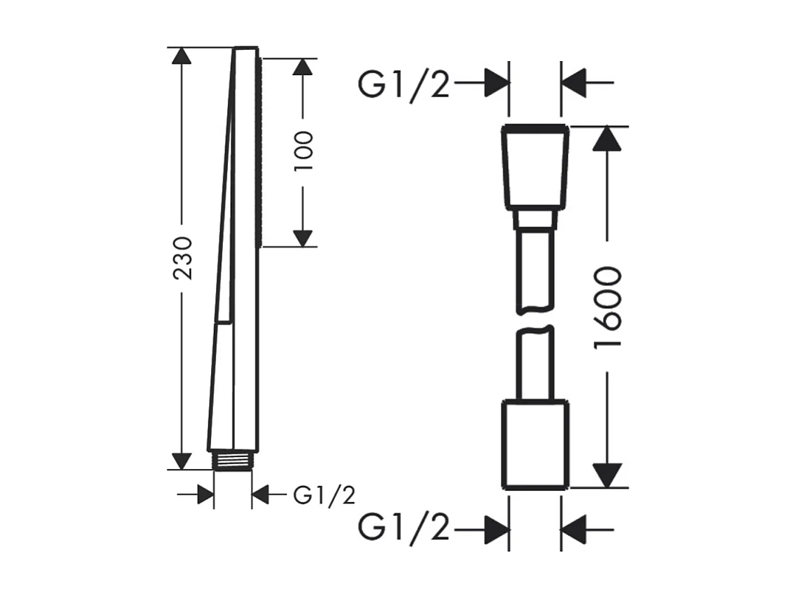 Pommeau de douche HANSGROHE Pulsify E 100 EcoSmart blanc mat + flexible de douche HANSGROHE Designflex 160 cm blanc mat