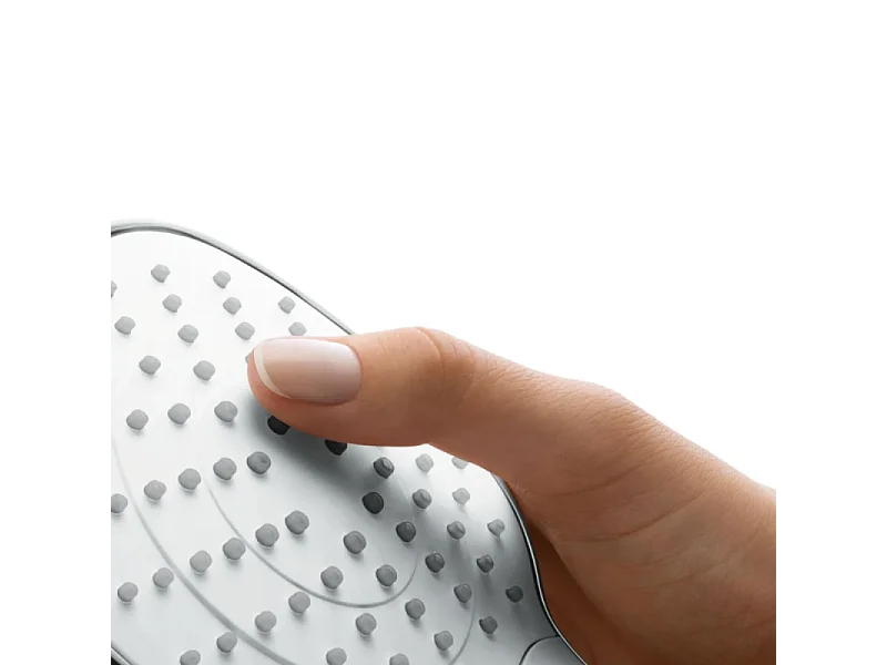 Pommeau de douche HANSGROHE Croma Select E EcoSmart blanc/chromé + flexible de douche 1,25 m HANSGROHE Metaflex chromé