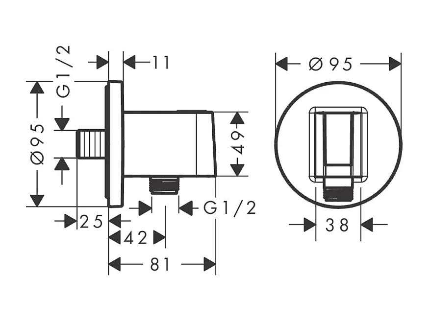 HANSGROHE FixFit S soporte para cabezal de ducha negro mate
