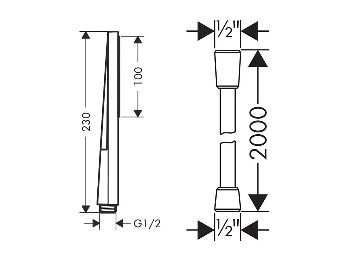 Pommeau de douche HANSGROHE Pulsify E 100 EcoSmart chromé + flexible de douche 2 m HANSGROHE Isiflex chromé