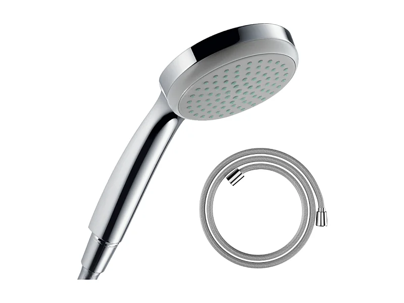 Pommeau de douche HANSGROHE Croma 100 EcoSmart chromé + flexible de douche HANSGROHE Designflex 200 cm chromé