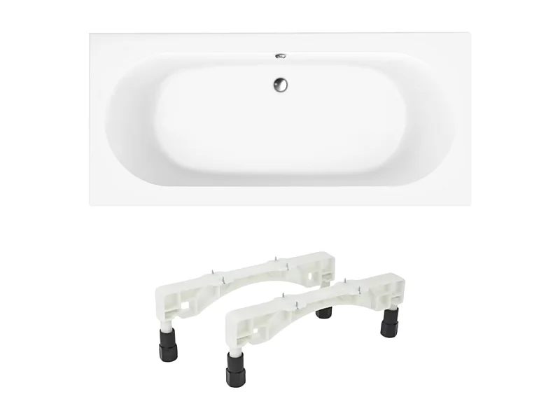 Baignoire droite 190 X 90 VILLEROY ET BOCH O Novo Solo acrylique avec pieds