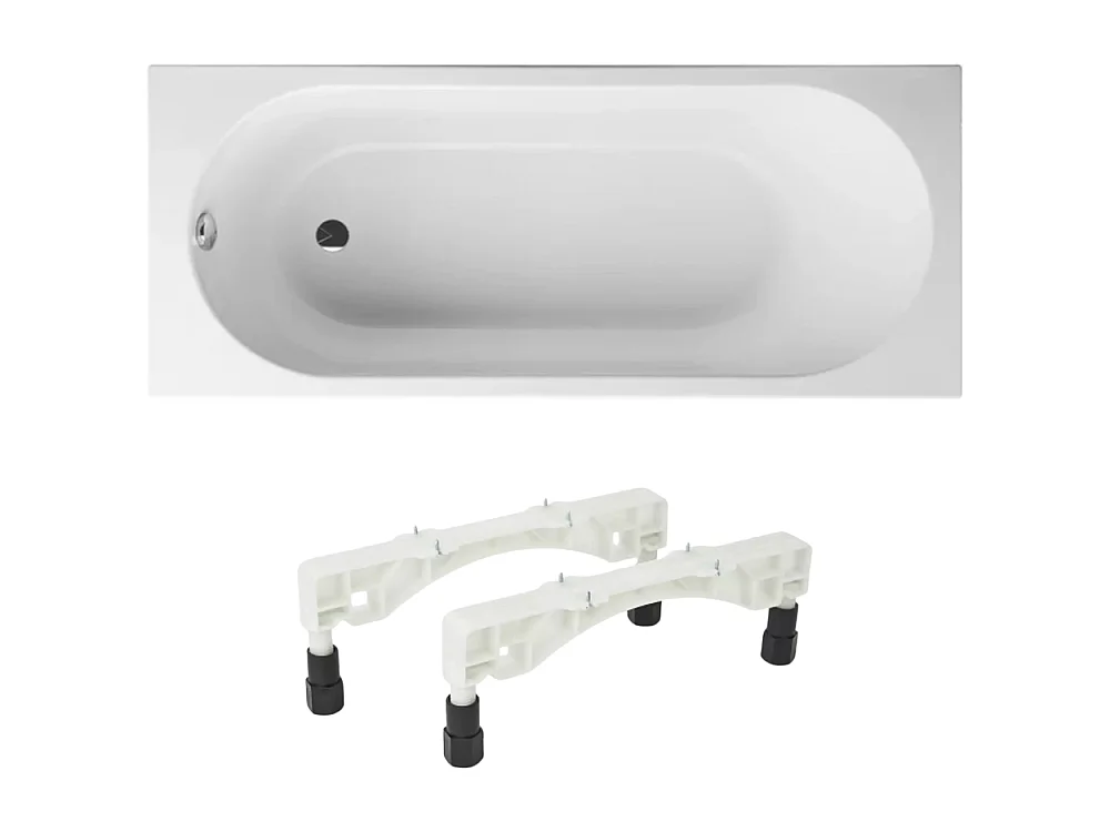 Baignoire droite 170 X 70 VILLEROY ET BOCH O Novo Solo acrylique avec pieds