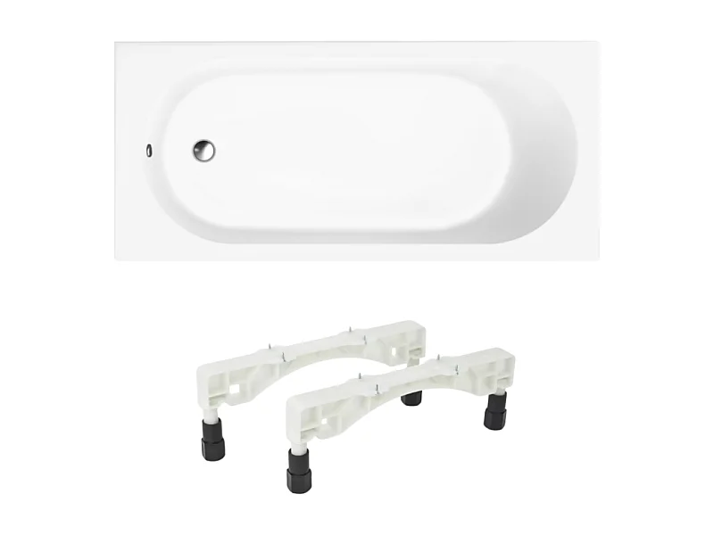 Baignoire droite 170 X 70 VILLEROY ET BOCH O Novo Solo acrylique avec pieds