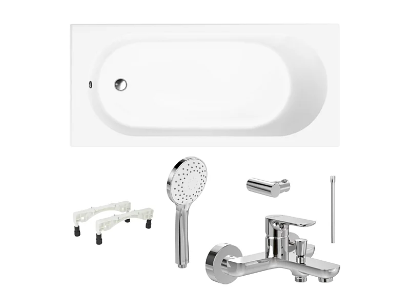 Pack baignoire 170 x 75 VILLEROY ET BOCH O Novo avec pieds et robinet