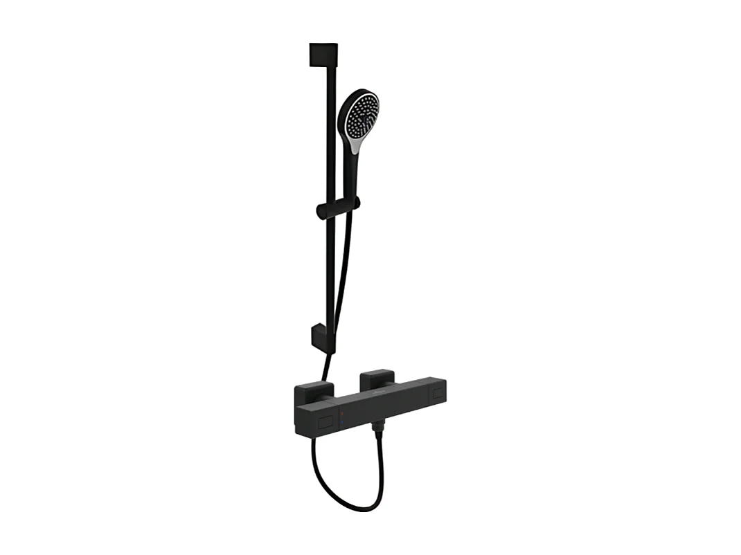Mitigeur douche thermostatique VILLEROY ET BOCH Universal rectangle+ Ensemble de douche Verve Showers noir mat
