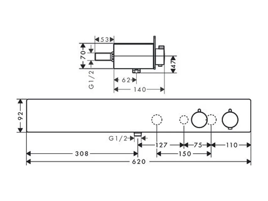 Mitigeur douche thermostatique HANSGROHE ShowerTablet 600 chromé + nettoyant Briochin