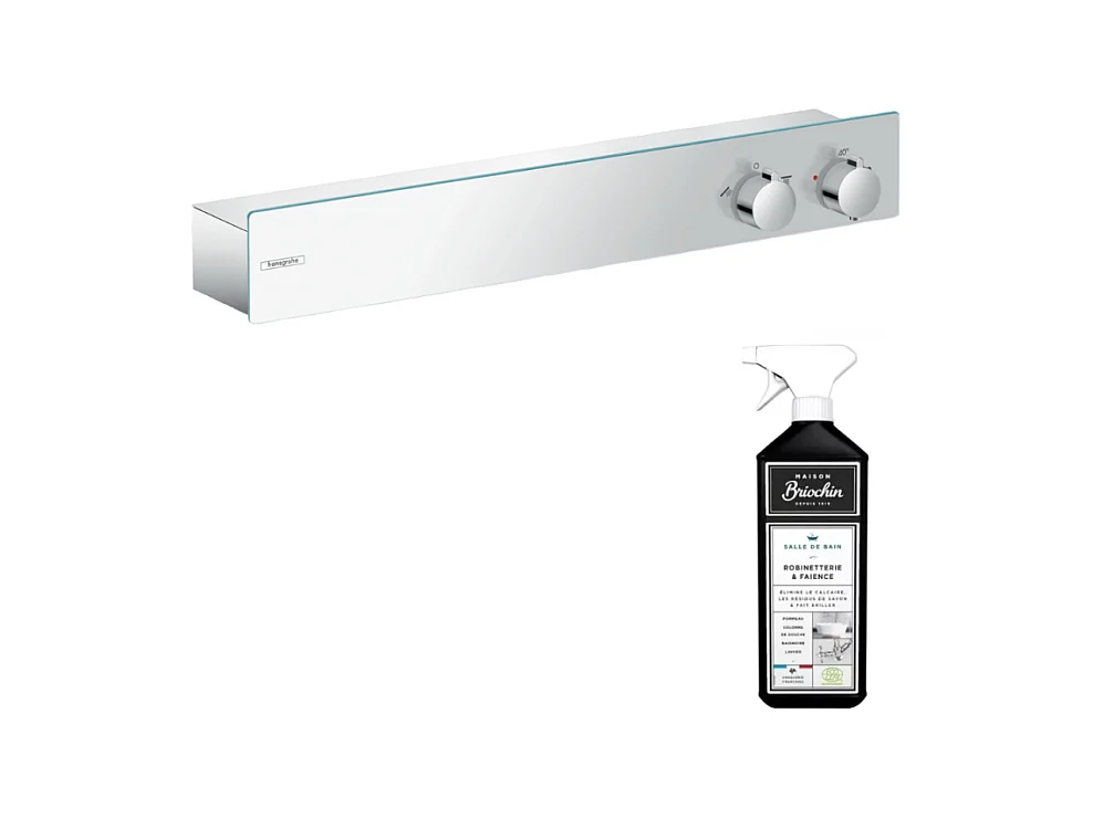 Mitigeur douche thermostatique HANSGROHE ShowerTablet 600 chromé + nettoyant Briochin