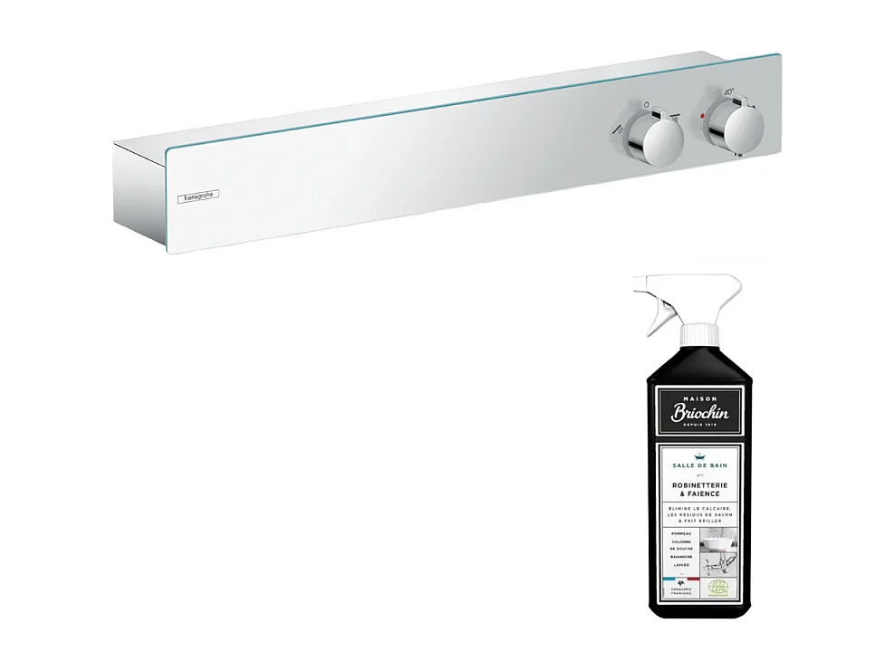 Mitigeur douche thermostatique HANSGROHE ShowerTablet 600 chromé + nettoyant Briochin