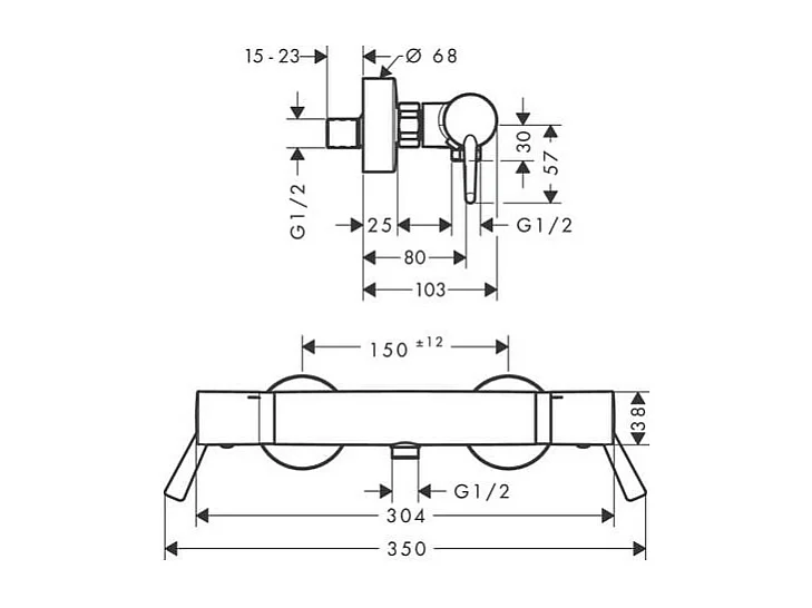 Mitigeur douche thermostatique HANSGROHE Ecostat Comfort Care chromé + nettoyant Briochin