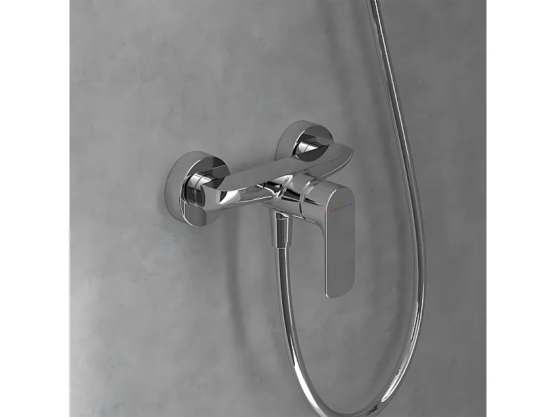 Mitigeur mécanique douche VILLEROY ET BOCH Architectura Chrome + Ensemble de douche VILLEROY ET BOCH Verve Showers 3 jets Chrome