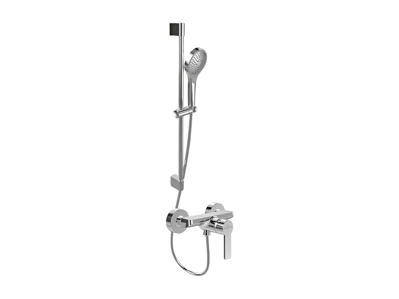 Mitigeur mécanique douche VILLEROY ET BOCH Architectura Chrome + Ensemble de douche VILLEROY ET BOCH Verve Showers 3 jets Chrome