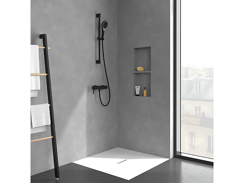 Mitigeur mécanique douche VILLEROY ET BOCH Dawn Noir mat + Ensemble de douche VILLEROY ET BOCH Verve Showers 3 jets Noir mat