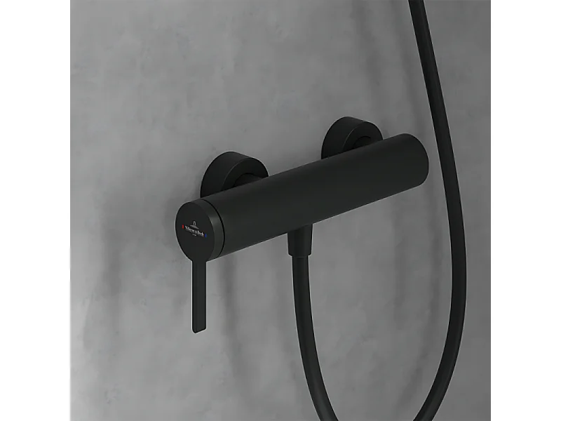 Mitigeur mécanique douche VILLEROY ET BOCH Dawn Noir mat + Ensemble de douche VILLEROY ET BOCH Verve Showers 3 jets Noir mat