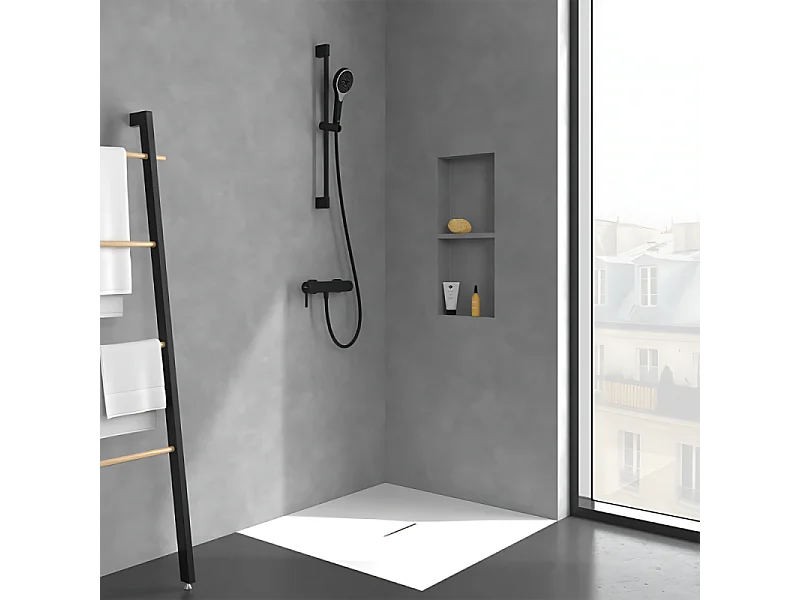 Mitigeur mécanique douche VILLEROY ET BOCH Dawn Noir mat + Ensemble de douche VILLEROY ET BOCH Verve Showers 3 jets Noir mat