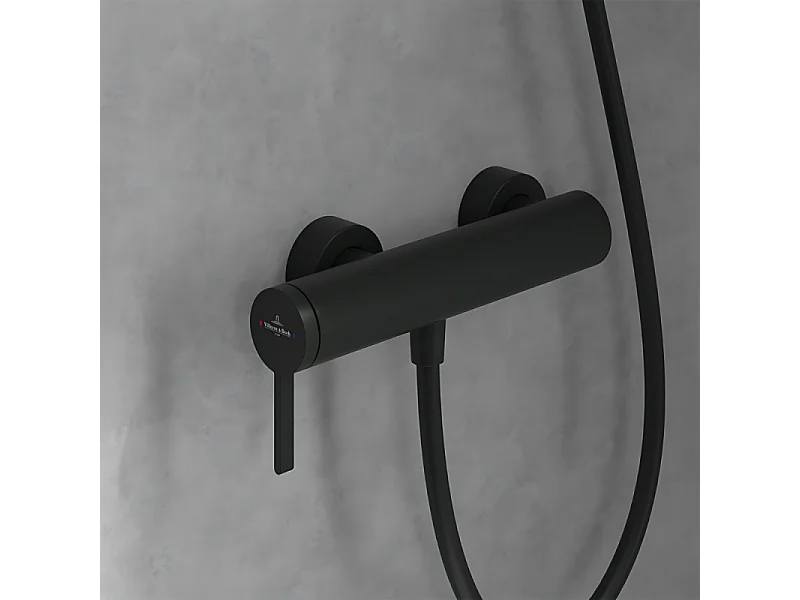 Mitigeur mécanique douche VILLEROY ET BOCH Dawn Noir mat + Ensemble de douche VILLEROY ET BOCH Verve Showers 3 jets Noir mat