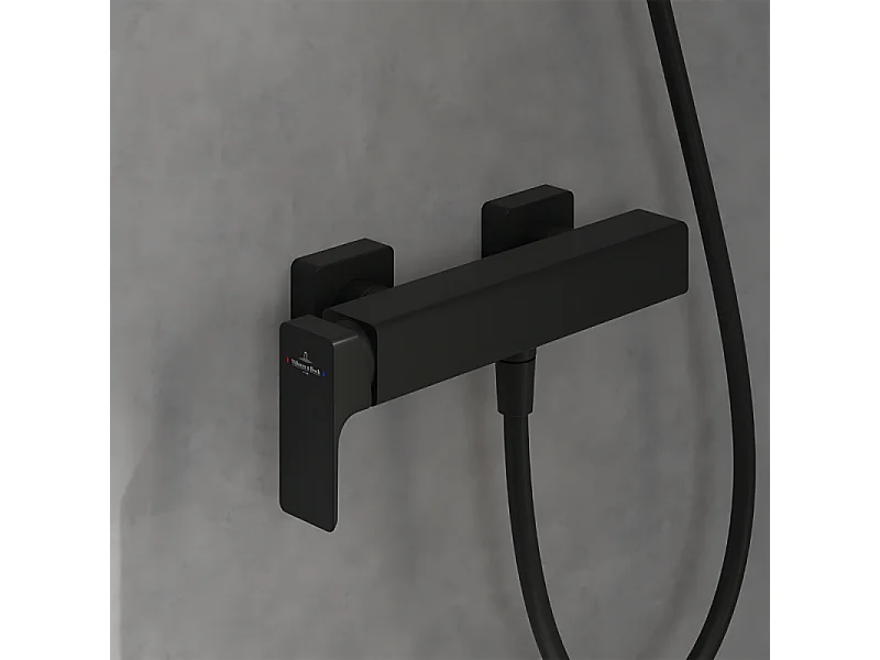 Mitigeur mécanique douche VILLEROY ET BOCH Subway 3.0 Chrome + Ensemble de douche VILLEROY ET BOCH Verve Showers 3 jets Noir mat