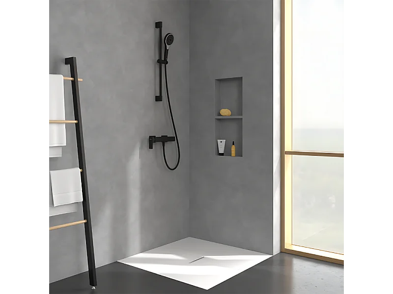 Mitigeur mécanique douche VILLEROY ET BOCH Subway 3.0 Chrome + Ensemble de douche VILLEROY ET BOCH Verve Showers 3 jets Noir mat