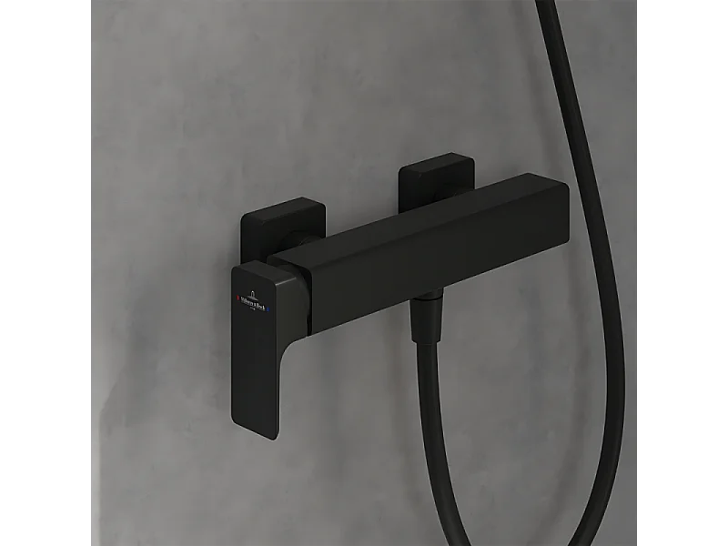 Mitigeur mécanique douche VILLEROY ET BOCH Subway 3.0 Chrome + Ensemble de douche VILLEROY ET BOCH Verve Showers 3 jets Noir mat