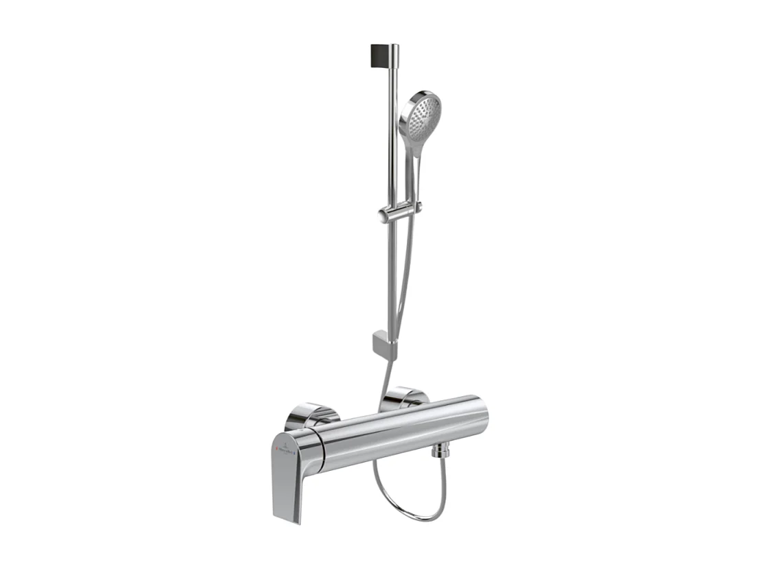 Mitigeur mécanique douche VILLEROY ET BOCH Liberty Chrome + Ensemble de douche VILLEROY ET BOCH Verve Showers 3 jets Chrome