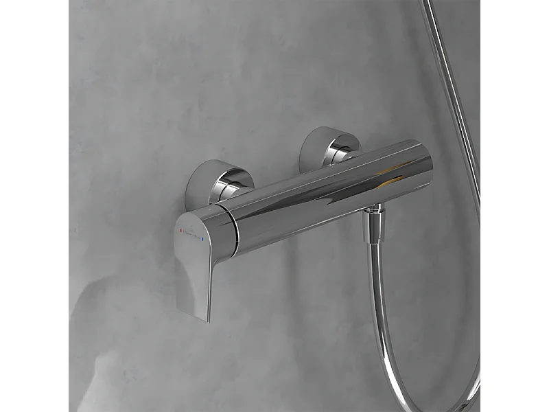 Mitigeur mécanique douche VILLEROY ET BOCH Liberty Chrome + Ensemble de douche VILLEROY ET BOCH Verve Showers 3 jets Chrome