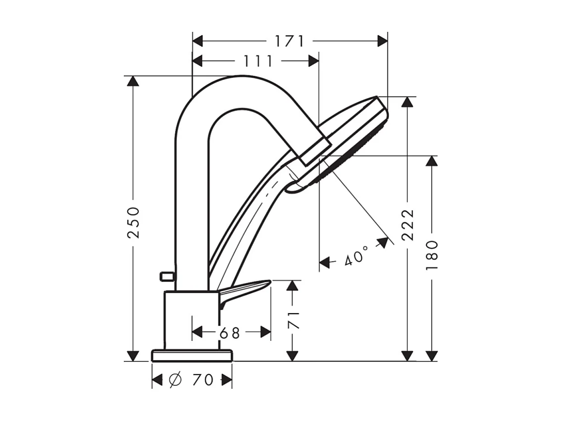 Mitigeur bain douche 3 trous HANSGROHE Logis chromé + corps encastré