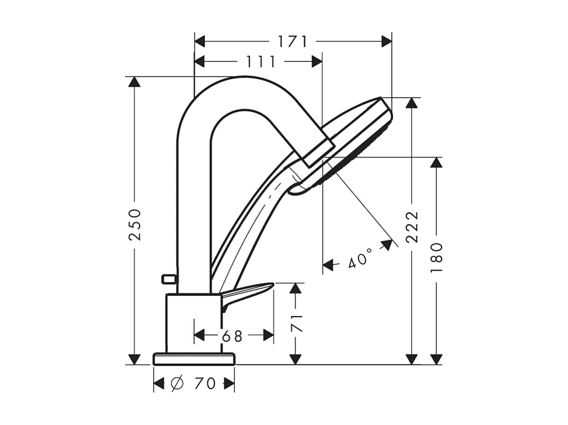 Mitigeur bain douche 3 trous HANSGROHE Logis chromé + corps encastré