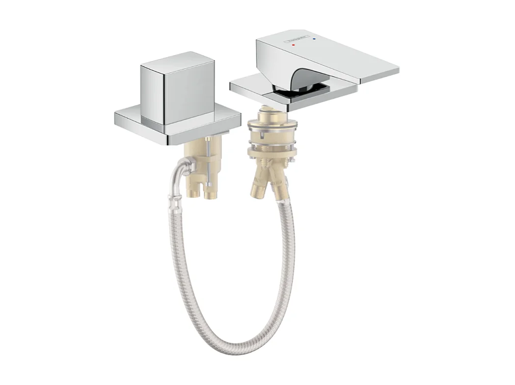 Mitigeur bain douche 2 sorties poignée manette HANSGROHE Metropol chromé + corps encastré