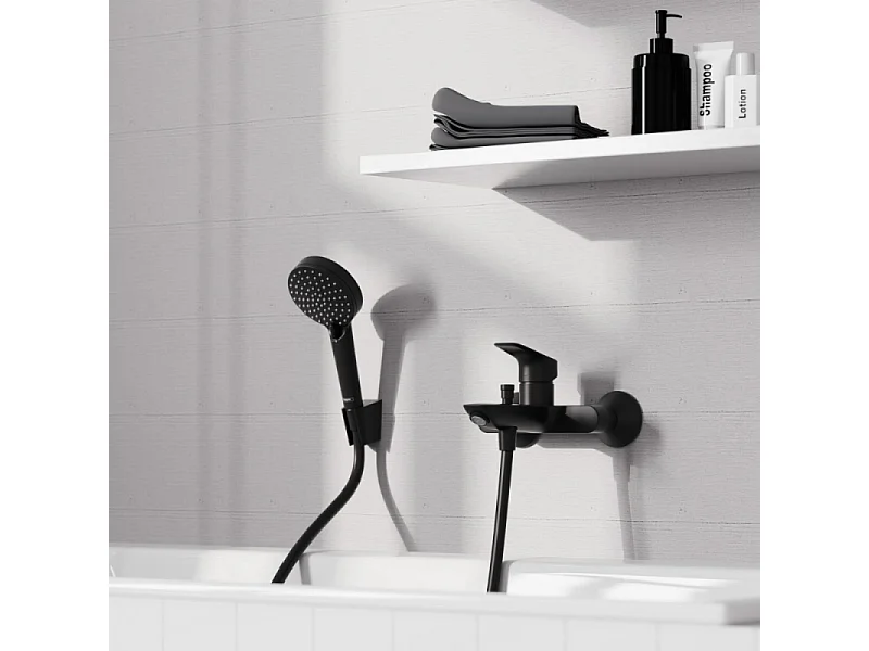 Mitigeur bain douche mécanique HANSGROHE Logis noir mat