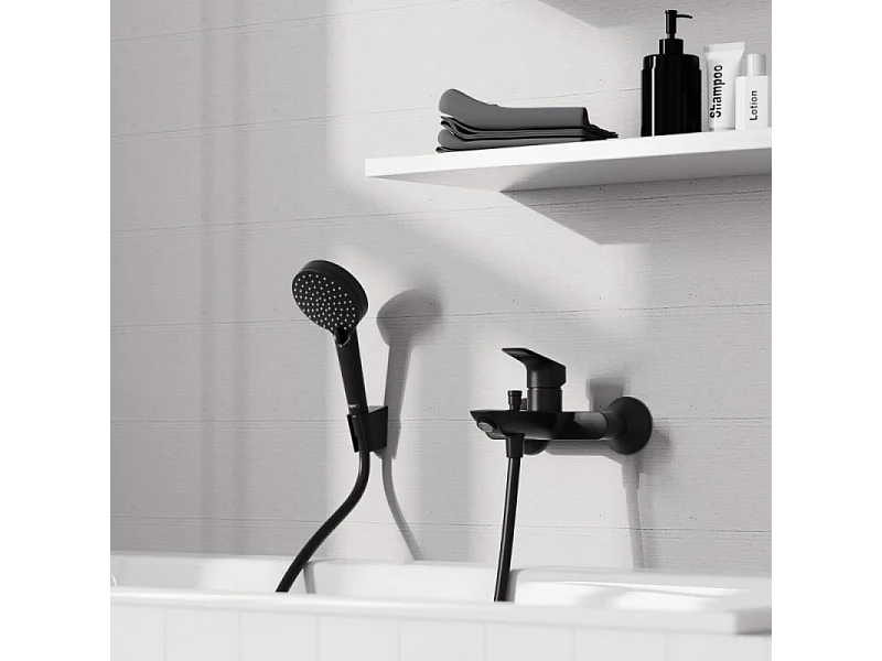 Mitigeur bain douche mécanique HANSGROHE Logis noir mat