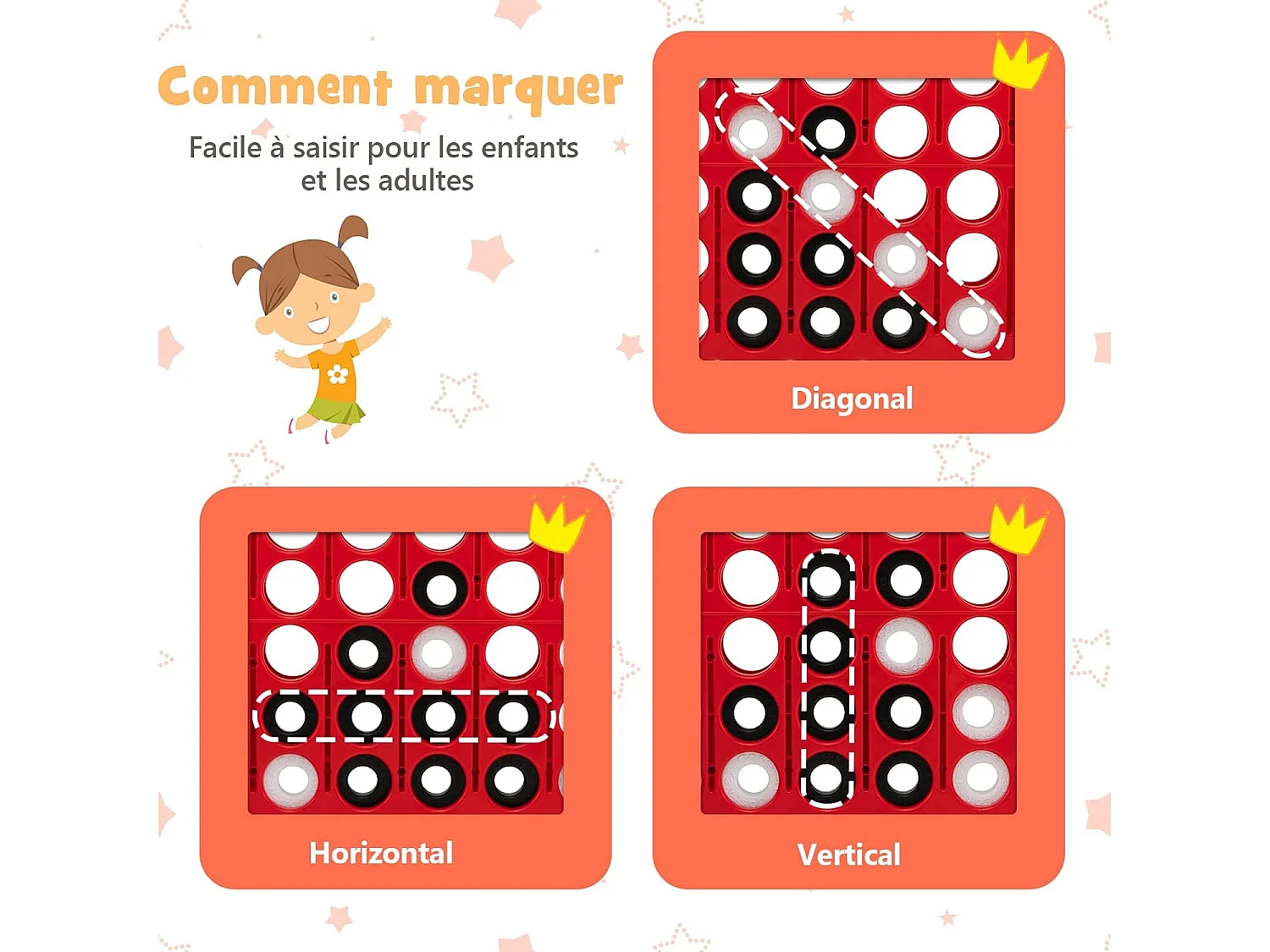 Jeux Puissance 4 Géant pour Enfants Multifonction 3 en 1 avec Cerceau de Basket-ball Jeu d’Anneaux au Côté 42 AnneauxGris